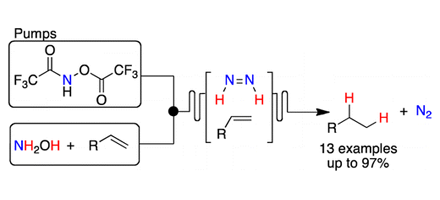Hydrogen-Free Alkene Reduction in Continuous Flow